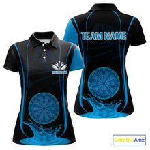Load image into Gallery viewer, Azure Water Lightning Dartboard &amp; Fish Darts Shirt For Women - Custom Name &amp; Team NYN0617