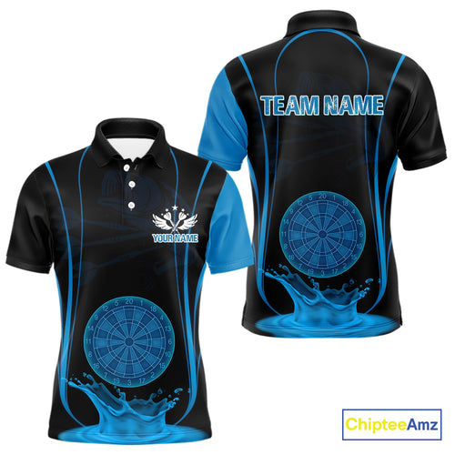 Azure Water Lightning Dartboard & Fish Darts Shirt For Men - Custom Name & Team NYN0617