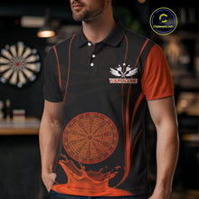Load image into Gallery viewer, Orange Water Lightning Dartboard &amp; Fish Darts Shirt For Men - Custom Name &amp; Team NYN0618