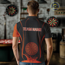 Load image into Gallery viewer, Orange Water Lightning Dartboard &amp; Fish Darts Shirt For Men - Custom Name &amp; Team NYN0618