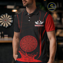 Load image into Gallery viewer, Red Water Lightning Dartboard &amp; Fish Darts Shirt For Men - Custom Name &amp; Team NYN0619