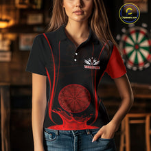 Load image into Gallery viewer, Red Water Lightning Dartboard &amp; Fish Darts Shirt For Women - Custom Name &amp; Team NYN0619