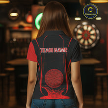 Load image into Gallery viewer, Red Water Lightning Dartboard &amp; Fish Darts Shirt For Women - Custom Name &amp; Team NYN0619