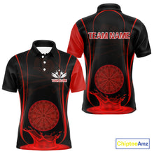 Load image into Gallery viewer, Red Water Lightning Dartboard &amp; Fish Darts Shirt For Men - Custom Name &amp; Team NYN0619