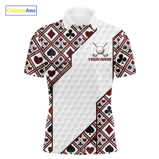Mens Poker Pattern Golf Clothing Golf Shirt Funny Custom Men Golf Top, Best Golf Gifts For Golfer NYN2938
