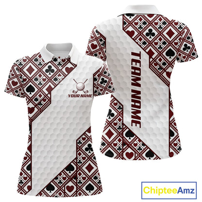 Women Poker Pattern Golf Clothing Golf Shirt Funny Custom Men Golf Top, Best Golf Gifts For Golfer NYN2938