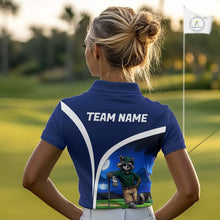 Load image into Gallery viewer, Funny Raccoon Moonlit Golf Course Women Golf Shirts Upf Golf Shirts Custom Blue Golf Apparel NYN3318