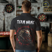 Load image into Gallery viewer, Skeletal Rat Red Splatter Dartboard Custom Mens Polo Dart Shirt Skull Dart Jerseys NYN1760