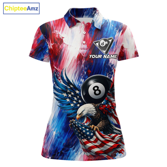Patriotic Eagle Pool 8 Ball & 9 Ball Women Billiard Shirt Custom US Flag Paint Billiard Team Attire NYN2559