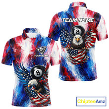 Load image into Gallery viewer, Patriotic Eagle Pool 8 Ball &amp; 9 Ball Men Billiard Shirt Custom US Flag Paint Billiard Team Attire NYN2559