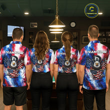 Load image into Gallery viewer, Patriotic Eagle Pool 8 Ball &amp; 9 Ball Men Billiard Shirt Custom US Flag Paint Billiard Team Attire NYN2559