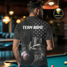 Load image into Gallery viewer, Retro Grunge US Flag Eagle Pool 8 Ball Men Billiard Shirt Custom Patriotic Billiard Team Attire NYN2564