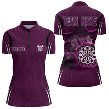 Load image into Gallery viewer, Custom Purple Dartboards And Witch Dart Shirts For Women, Dart Team Jerseys NYN0026