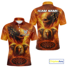 Load image into Gallery viewer, Personalized Flame Dart Shirt Custom Yellow Patriotic Dartboard Dart Jerseys For Men NYN1225