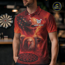 Load image into Gallery viewer, Personalized Flame Dart Shirt Custom Red Patriotic Dartboard Dart Jerseys For Men NYN1226