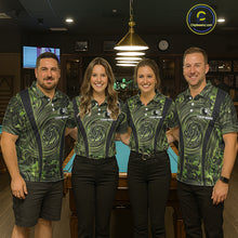 Load image into Gallery viewer, Green Camo 8 Ball Billiard Polo &amp; 1/4 Zip Shirt For Men Custom Pool Team Shirt, Billiard Clothes NYN2941