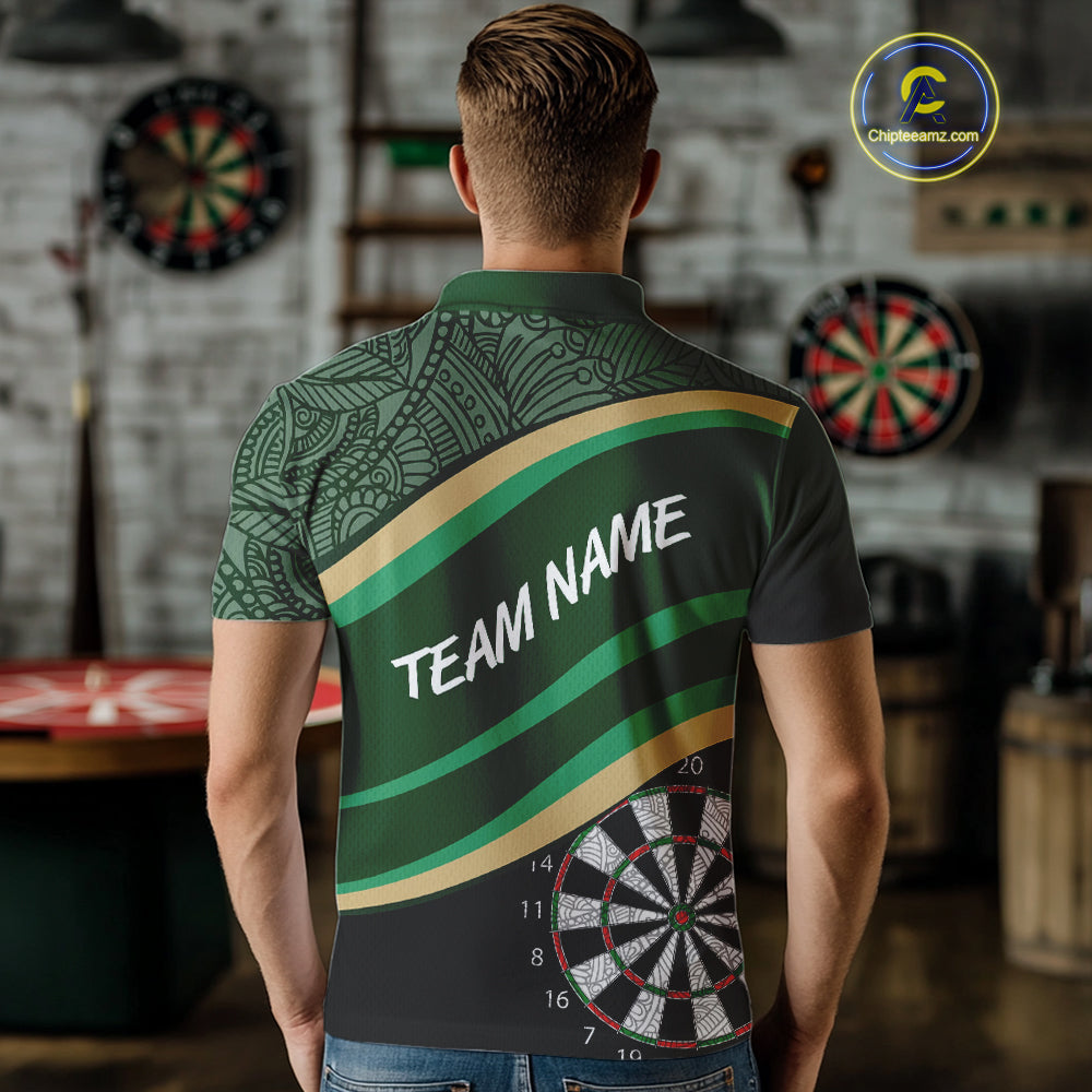 Leafy Whirl Dart Boards Darts Funny Shirt For Men - Custom Team & Player Name NYN0371