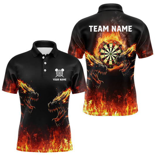 Custom Fire Flame Wolfs Dartboard Dart Jerseys For Men Dart Team Jerseys Personalized NYN0040