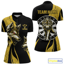 Load image into Gallery viewer, Custom Yellow Wolfs Dartboards Grunge Dart Shirts For Women, Dart Team Jerseys NYN0043