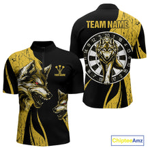 Load image into Gallery viewer, Custom Yellow Wolfs Dartboards Grunge Dart Shirts For Men, Dart Team Jerseys NYN0043