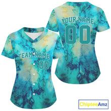 Load image into Gallery viewer, Custom Blue Women's Baseball Jersey Personalized Grunge Baseball Jersey For Newborns NYN1251