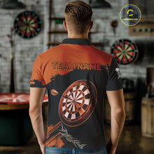 Load image into Gallery viewer, Personalized Orange Dartboard Arrow Polo &amp; 1/4 Shirts For Men, Dart Team Jerseys NYN0052