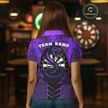 Load image into Gallery viewer, Custom Black And Purple Snake Pattern Cobra Dart Women Polo Shirt, Dart Jerseys NYN1551