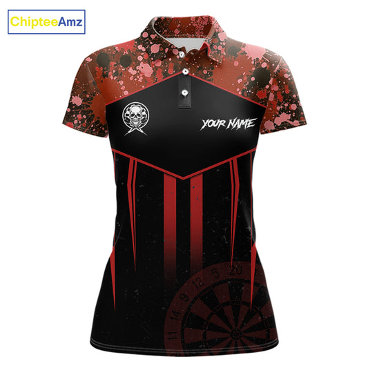 Crown Skull Splatter Paint Dartboard Darts Shirt For Women Custom Red Splatter Dart Team Jerseys NYN3166