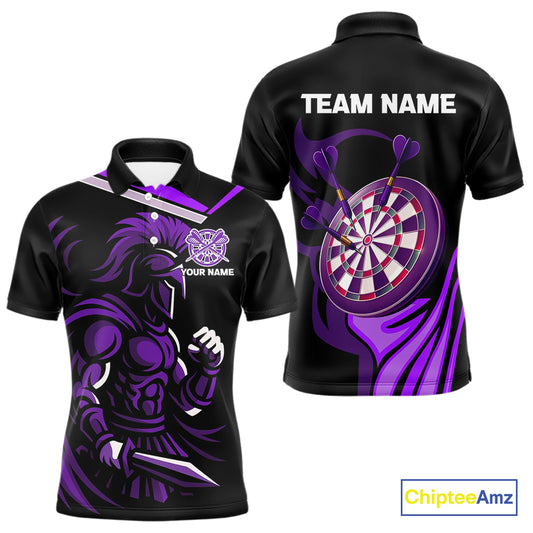 Custom Black And Purple Dartboard Warriors Darts Shirt For Men Outfits Dart Team Shirt NYN0397