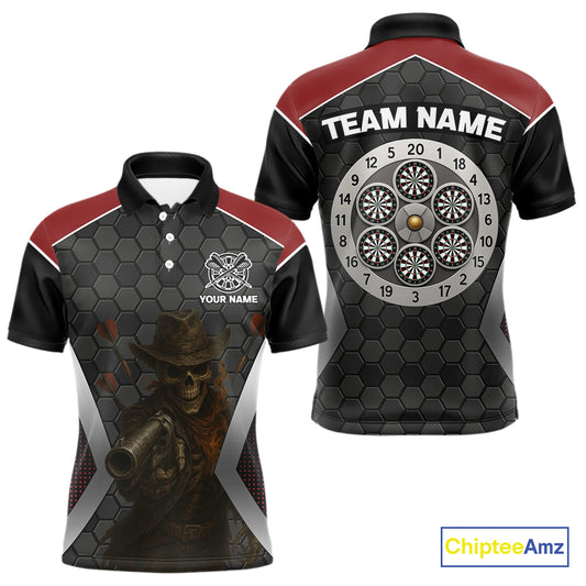 Skull Sheriff Shoots Darts Arrow Darts Shirt For Men - Customizable Name & Team NYN0400