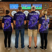 Load image into Gallery viewer, Purple Flaming Tiger Funny Darts Custom Men's Dart Polo Shirts Team Dart League Jerseys NYN2077