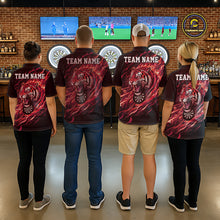 Load image into Gallery viewer, Red Flaming Tiger Funny Darts Custom Men's Dart Quarter-Zip Shirts Team Dart League Jerseys NYN2078