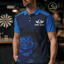 Load image into Gallery viewer, Dripping Dartboard &amp; Navy Roses Darts Shirt For Men - Customizable Name &amp; Team NYN0410