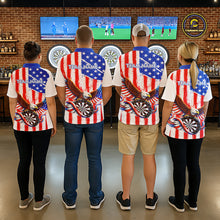 Load image into Gallery viewer, Personalized Eagle US Flag Patriotic Women Darts Polo Shirt Custom Freedom-Day Dart Team Jersey NYN2620