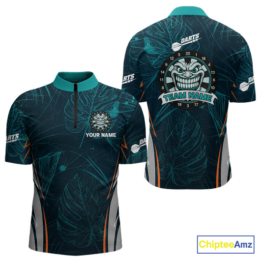 Grinning Demon Dartboard Men's Darts Shirt - Custom Tropical Team Shirt For Players NYN0433