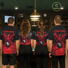 Load image into Gallery viewer, Black &amp; Red 8 Ball Women Billiard Shirt Personalized Phoenix Billiard Polo &amp; 1/4 Zip Apparel NYN2366
