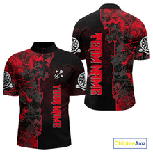 Load image into Gallery viewer, Custom Black And Red Grunge Dartboard Dart Shirts For Men Outfits Dart Team Jerseys NYN0066