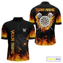 Load image into Gallery viewer, Custom Fire Flame Scorpion Dartboard Dart Shirts For Men Outfit Dart Team Jerseys NYN0075
