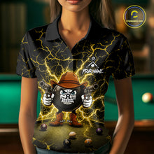 Load image into Gallery viewer, Billiard 8 Ball Cowboy Funny Pool Shirt For Women Custom Thunder Yellow Team Billiard Attire NYN3443