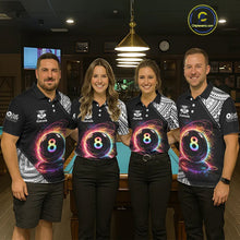 Load image into Gallery viewer, Rainbow 8 Ball Pool Polo &amp; 1/4-Zip Shirt For Men Personalized Tribal 8 Ball Billiard Gifts NYN2425
