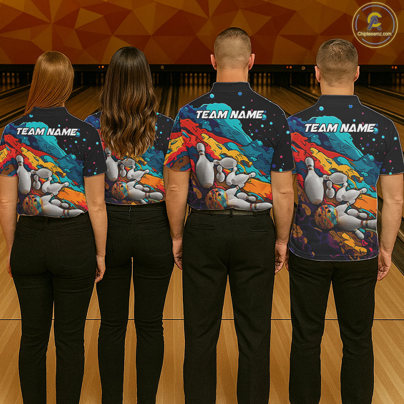 Colorful bowling team shirts custom bowling jerseys for leagues and tournaments