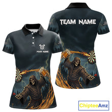 Load image into Gallery viewer, Custom Funny Play Darts &amp; Beer Grim Reaper Dartboard Women Darts Polo Shirt Dart Jerseys NYN1914