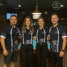Load image into Gallery viewer, Black &amp; Silver Thunder Lightning White 8 Ball Billiard Jerseys For Men Custom Billiard Team Shirt NYN2834