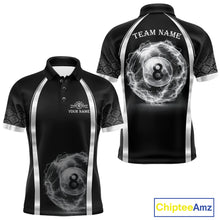 Load image into Gallery viewer, Black &amp; Silver Thunder Lightning White 8 Ball Billiard Jerseys For Men Custom Billiard Team Shirt NYN2834