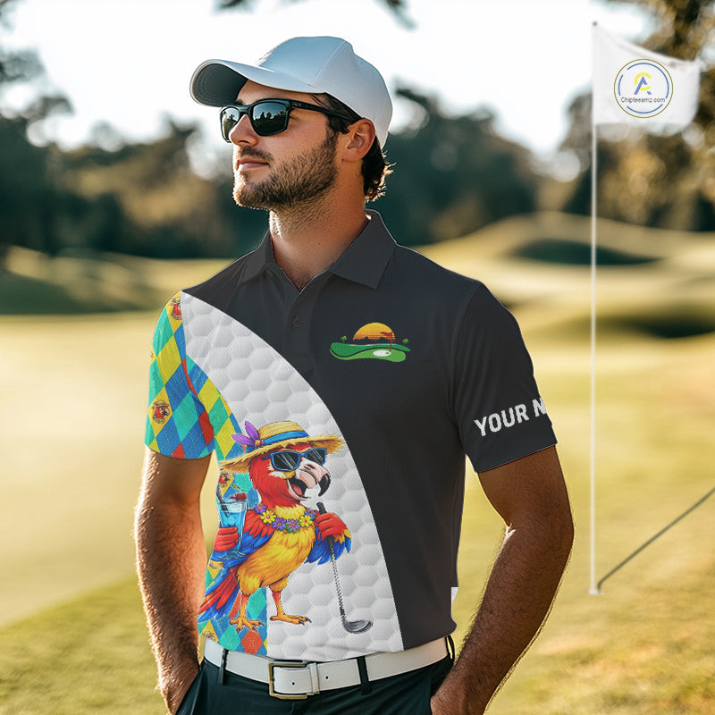Mens Colorful Argyle Polo Golf Shirts Custom Parrots Golfer Summer Golf Team Attire For Golfers NYN3060
