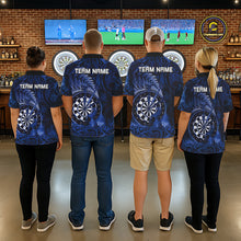 Load image into Gallery viewer, Personalized Fern Leaves Blue Fire Tribal Dart Quarter-Zip Shirts For Women Dart Team Jerseys NYN2193