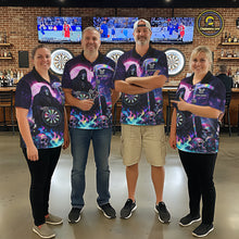 Load image into Gallery viewer, Galaxy Holographic Grim Reaper Dartboard Skull Dart Polo Shirts For Women Custom Name For Dart Players NYN2686