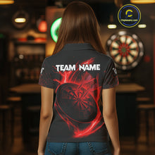 Load image into Gallery viewer, Custom Lightning Dartboard Red Skull Dart Women Polo Jerseys Dart Tournament Shirt NYN1670