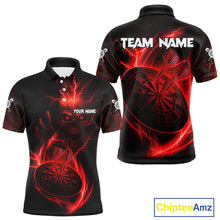 Load image into Gallery viewer, Custom Lightning Dartboard Red Skull Dart Men Polo Jerseys Dart Tournament Shirt NYN1670