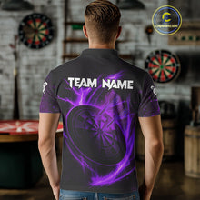 Load image into Gallery viewer, Custom Lightning Dartboard Purple Skull Dart Men Polo Jerseys Dart Tournament Shirt NYN1671